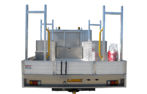 10- Four Steel Toolbox mounted racks to line up with headboard